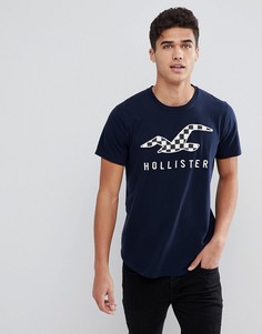 Темно-синяя футболка с логотипом и вставками Hollister Athleisure - Темно-синий