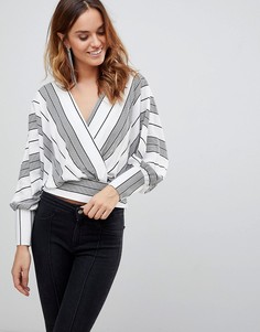 Топ с глубоким вырезом и рукавами летучая мышь ASOS - Мульти
