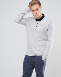 Серое поло с длинными рукавами Hollister - Серый