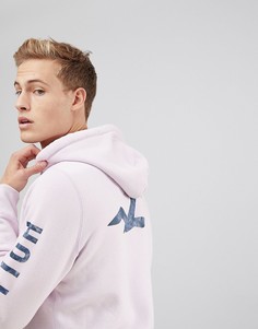 Худи лавандового цвета с принтом логотипа на рукаве и спине Hollister - Фиолетовый
