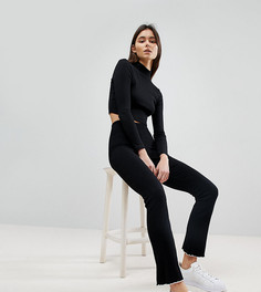 Леггинсы в рубчик с оборками ASOS TALL Premium - Черный