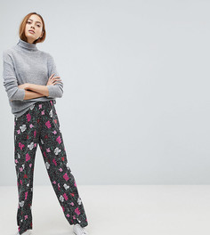 Брюки с широкими штанинами и принтом ASOS TALL - Черный