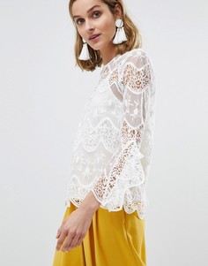 Кружевной топ River Island - Кремовый