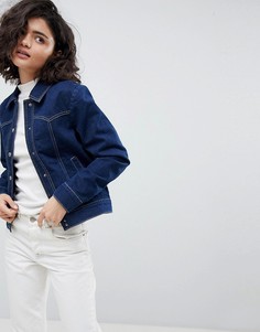 Джинсовая куртка цвета индиго в стиле вестерн ASOS - Синий