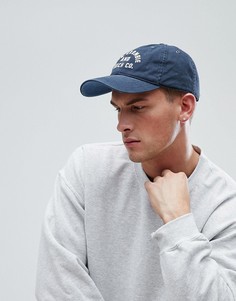 Темно-синяя саржевая бейсболка с логотипом Abercrombie &amp; Fitch - Темно-синий