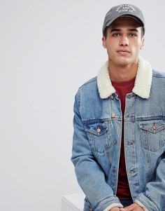 Серая саржевая бейсболка с логотипом Abercrombie &amp; Fitch - Серый
