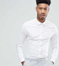 Белая оксфордская рубашка слим из эластичной ткани ASOS WHITE - Белый