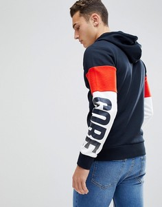 Худи с флисовой вставкой и принтом Jack &amp; Jones Core - Темно-синий