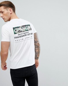 Футболка с камуфляжным принтом на спине Jack &amp; Jones Originals - Белый