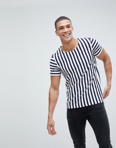 Футболка в вертикальную полоску Jack &amp; Jones - Темно-синий