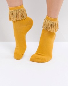 Носки горчичного цвета с кисточками ASOS - Желтый