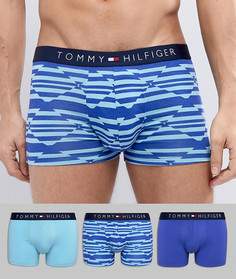 Набор из 3 боксеров-брифов (однотонные, с принтом) Tommy Hilfiger - Синий