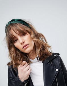 Атласная повязка на голову с узлом ASOS - Зеленый