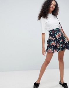 Мини-юбка с цветочным принтом ASOS - Мульти