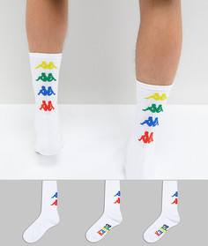 3 пары носков с логотипом Kappa - Белый