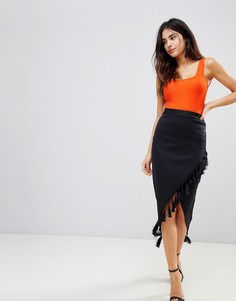 Юбка-карандаш с бахромой ASOS - Черный