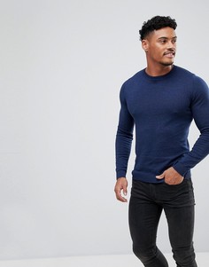 Темно-синий обтягивающий джемпер из хлопка ASOS - Темно-синий