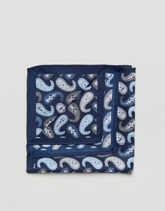 Темно-синий платок для нагрудного кармана с принтом пейсли ASOS - Темно-синий