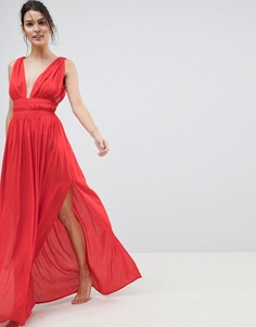 Пляжное платье макси с вырезом в греческом стиле ASOS - Красный