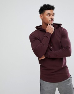 Худи бордового цвета удлиненного обтягивающего кроя ASOS - Красный