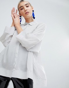 Oversize-рубашка в горошек Boohoo - Белый