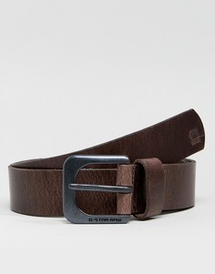 Коричневый кожаный ремень G-Star Zed - Коричневый