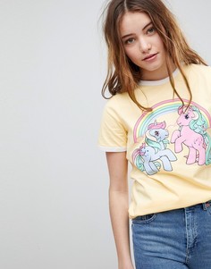Футболка с принтом и контрастной окантовкой ASOS - Желтый