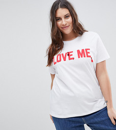 Футболка с принтом Love Me ASOS CURVE VALENTINES - Белый