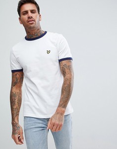 Белая футболка с круглым вырезом и окантовкой Lyle &amp; Scott - Белый