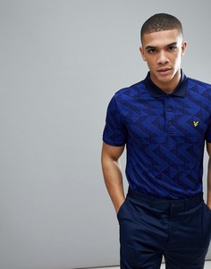 Темно-синяя футболка-поло в клетку Lyle &amp; Scott - Темно-синий