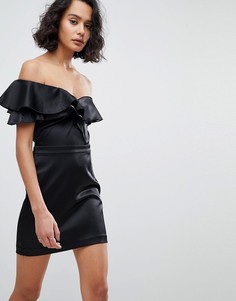 Облегающее платье с оборками AllSaints - Черный