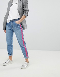 Синие прямые джинсы с розовыми полосками по бокам Pimkie - Синий