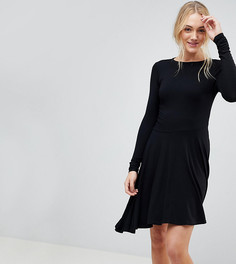 Короткое приталенное платье с асимметричным краем ASOS TALL - Черный