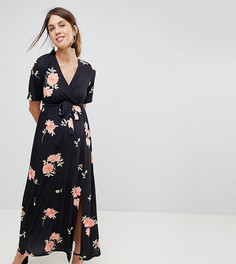 Платье макси с запахом и цветочным принтом ASOS MATERNITY NURSING - Мульти