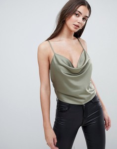 Топ со свободным воротом и открытой спиной ASOS - Зеленый