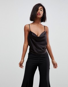 Топ со свободным воротом и открытой спиной ASOS - Черный