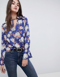 Блузка с цветочным принтом Vila - Синий