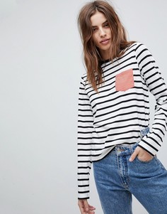 Топ в полоску с контрастным полосатым карманом ASOS - Мульти