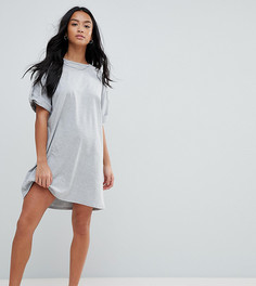 Платье-футболка с отворотами на рукавах ASOS PETITE Ultimate - Серый