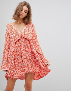 Платье с принтом Free People Like You Best - Красный