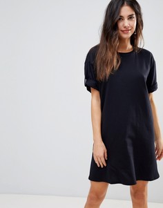 Платье-футболка с отворотами на рукавах ASOS Ultimate - Черный