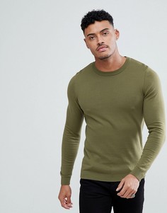 Облегающий джемпер цвета хаки ASOS - Зеленый
