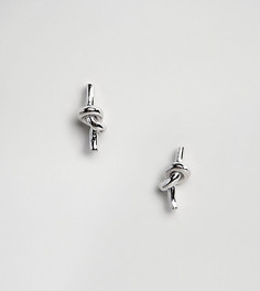 Серебряные серьги-гвоздики с декоративными узелками DesignB London - Серебряный