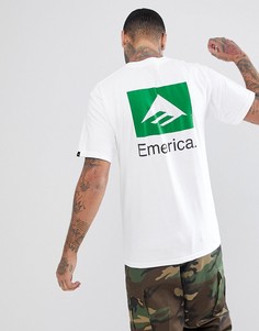 Белая футболка с принтом на спине Emerica - Белый