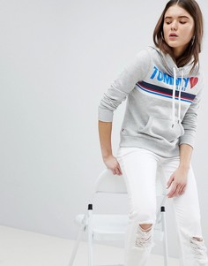 Худи с логотипом в стиле ретро Tommy Jeans - Серый