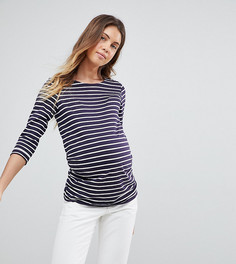 Футболка в полоску с рукавами 3/4 New Look Maternity - Синий