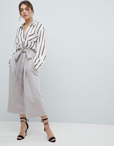 Кюлоты с поясом Boohoo - Серый