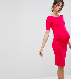 Платье с открытыми плечами для беременных ASOS Maternity - Розовый