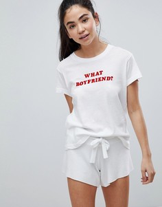 Футболка для дома с принтом What Boyfriend Wildfox Valentines - Белый