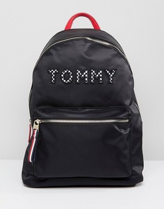 Рюкзак с логотипом и шахматным узором на лямках Tommy Hilfiger - Темно-синий